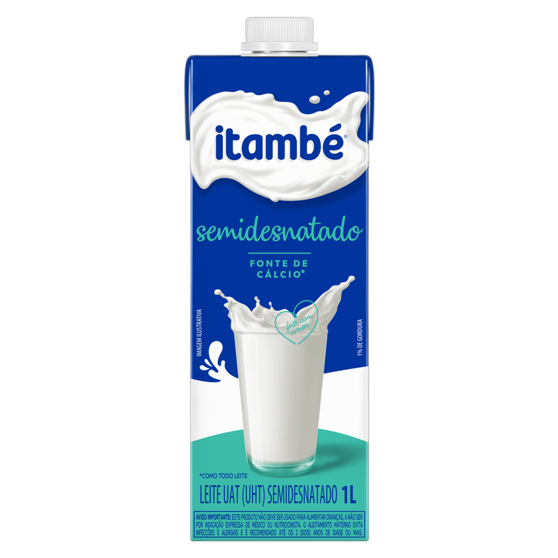 Leite UHT Semidesnatado Itamb&eacute; Caixa com Tampa 1l