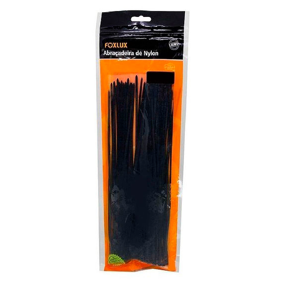 Abra&ccedil;adeira Preta Foxlux 280x4,8mm C/100 Unidades