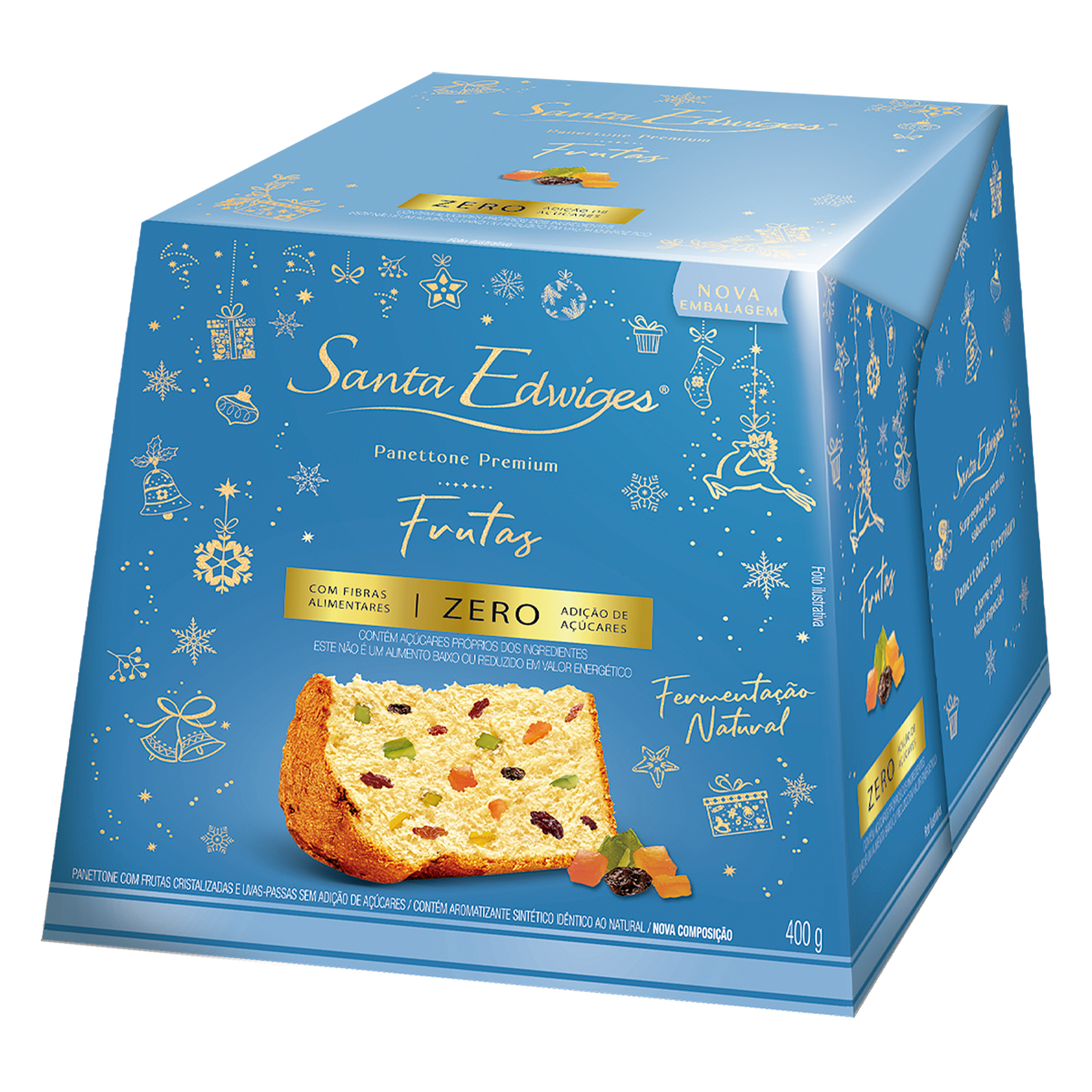 Panettone Frutas Zero Santa Edwiges Caixa 400g&nbsp;