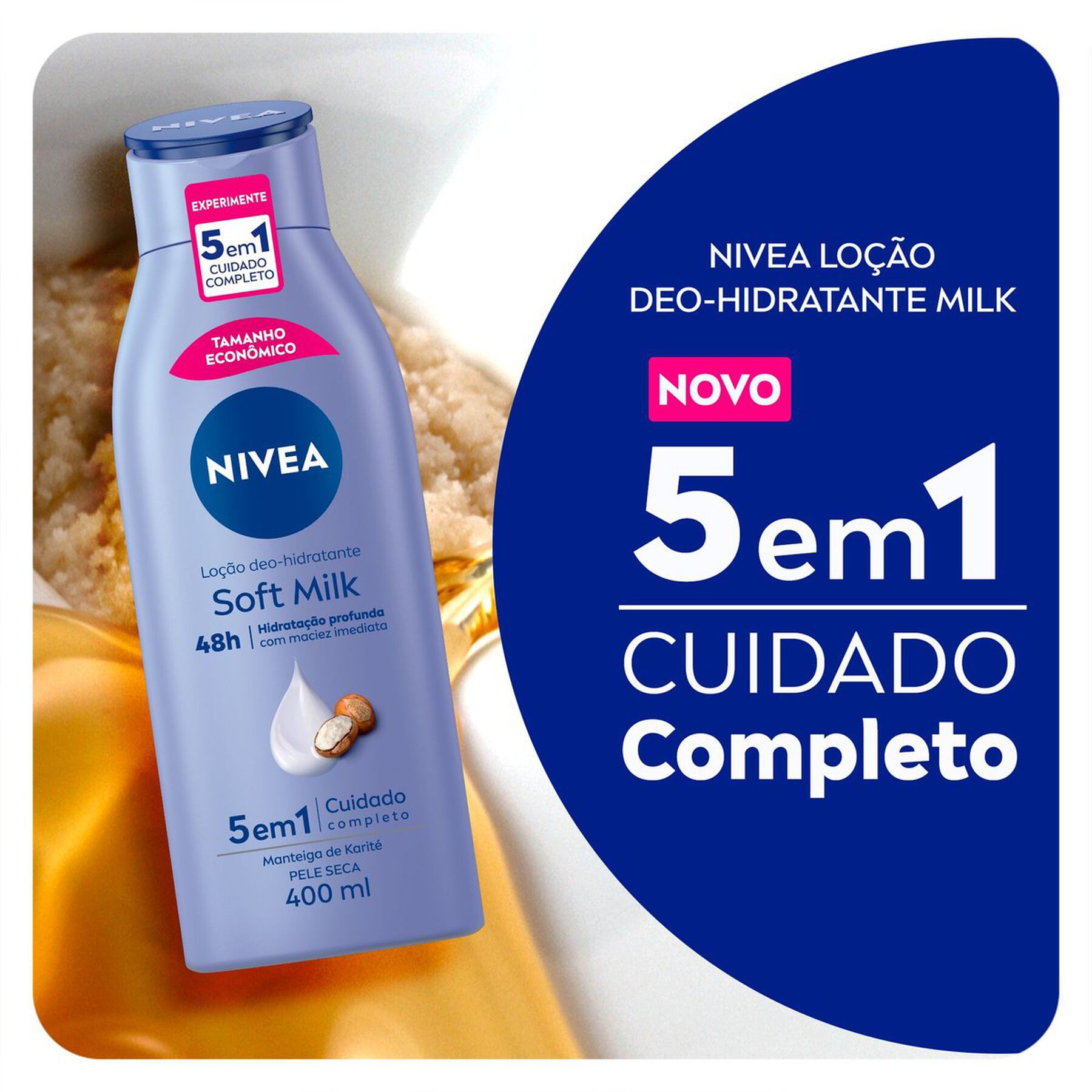 Lo&ccedil;&atilde;o Deo-Hidratante Nivea Soft Milk Frasco 400ml&nbsp;