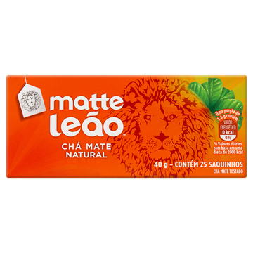 Chá Mate Natural Matte Leão Caixa 40g 25 Unidades