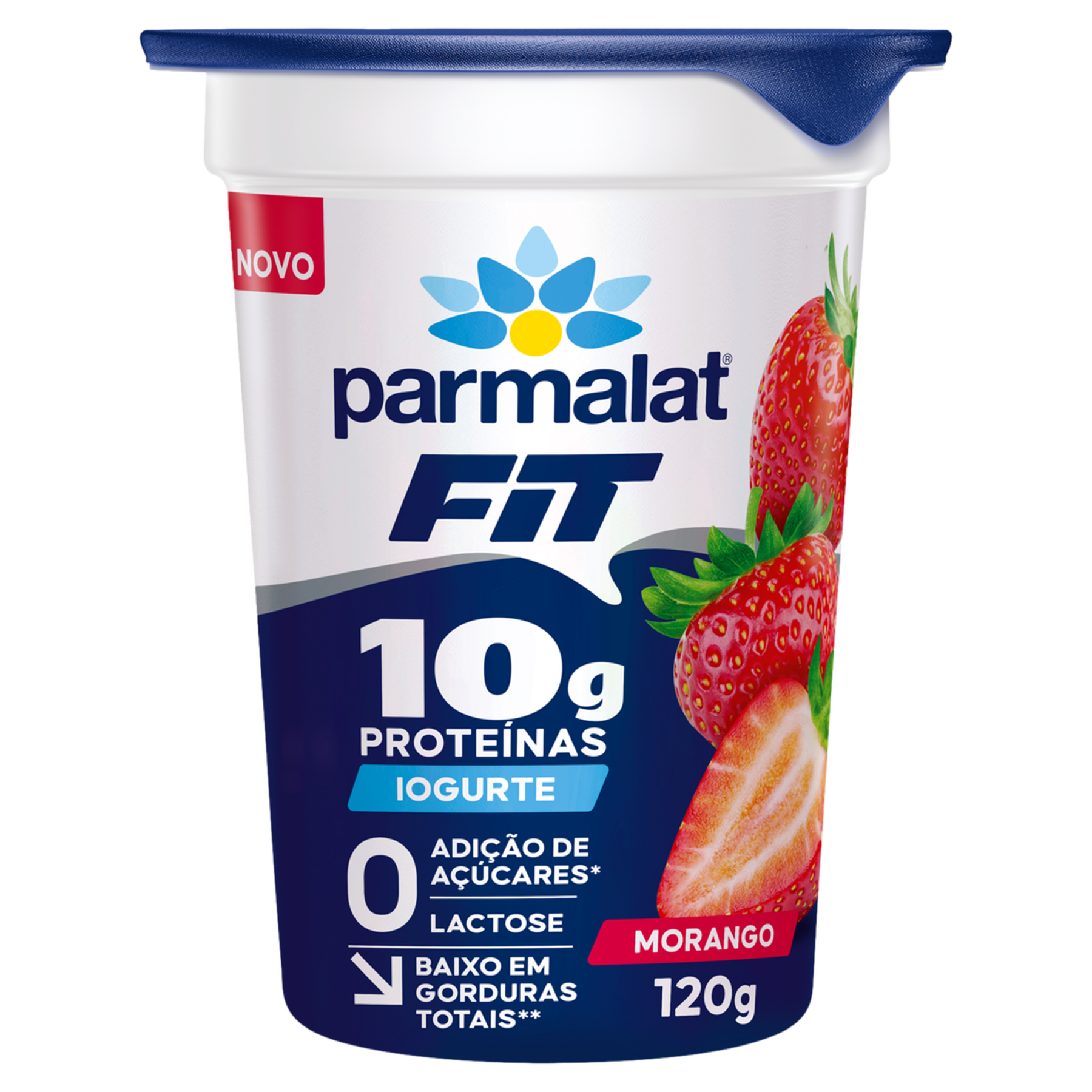 Iogurte Semidesnatado Morango Zero Lactose Parmalat Fit Copo 120g