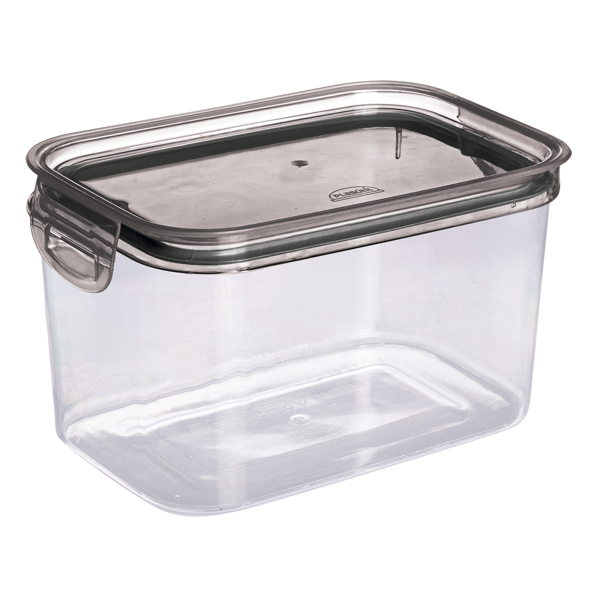 Pote de Pl&aacute;stico Retangular Trava Mais Cristal Plas&uacute;til 1,2l