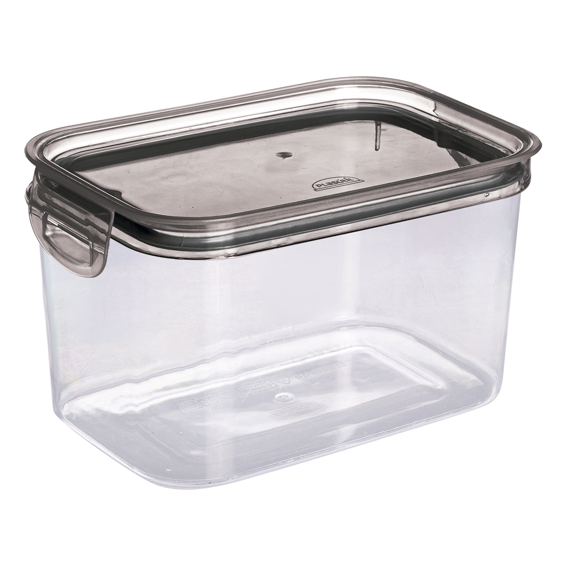 Pote de Plástico Retangular Trava Mais Cristal Plasútil 1,2l