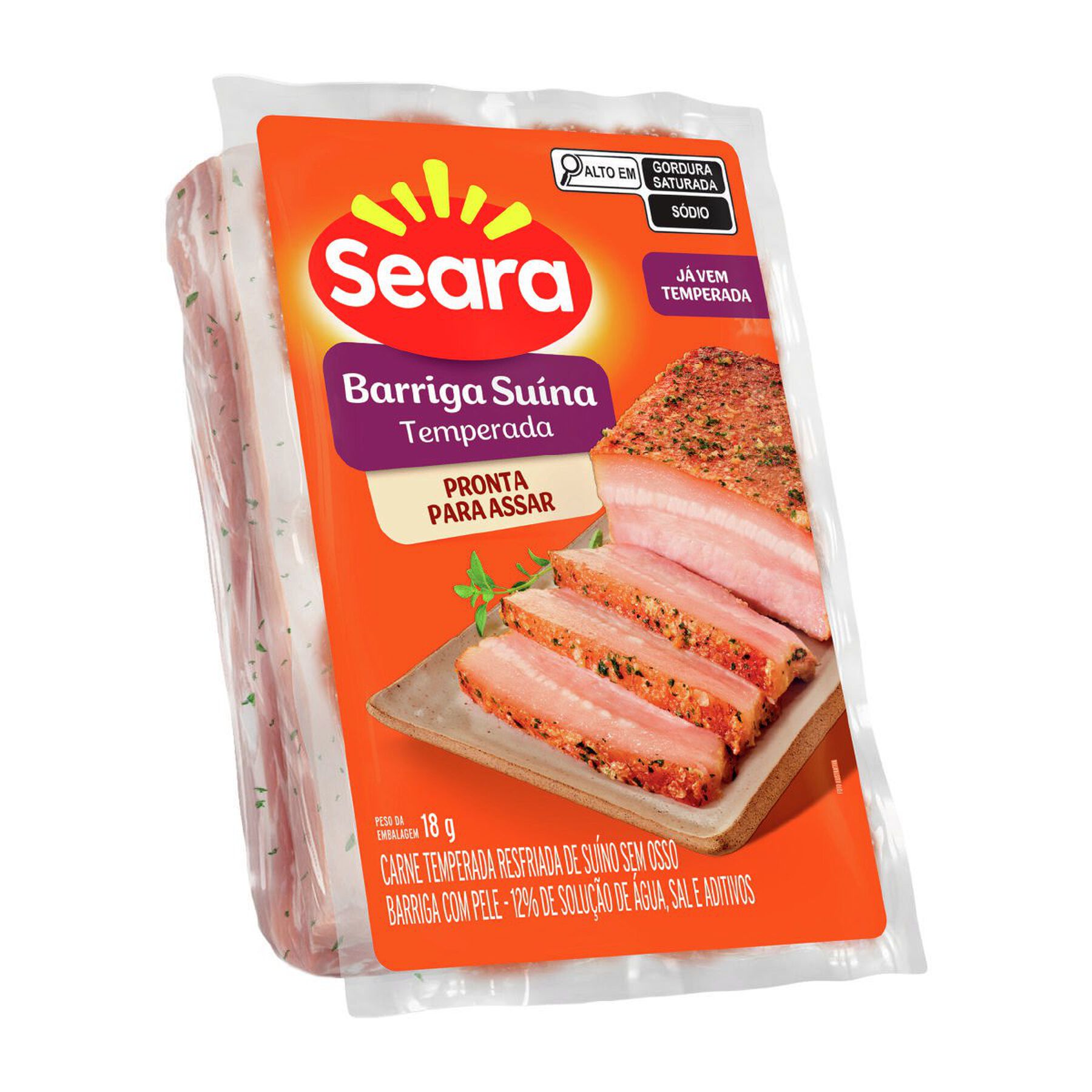 Carne Temperada Barriga Suína Seara aprox. 800g