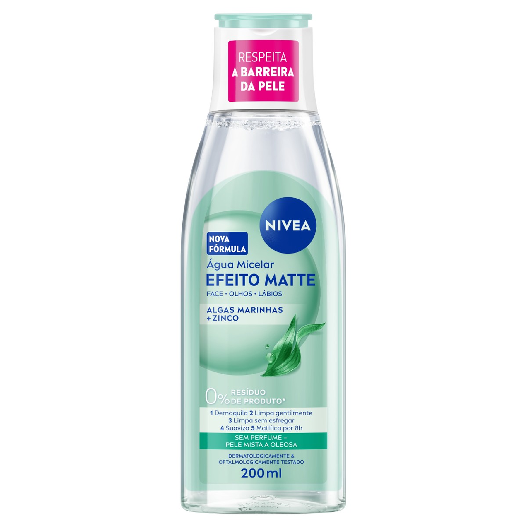&Aacute;gua Micelar Efeito Matte sem Perfume Nivea Frasco 200ml