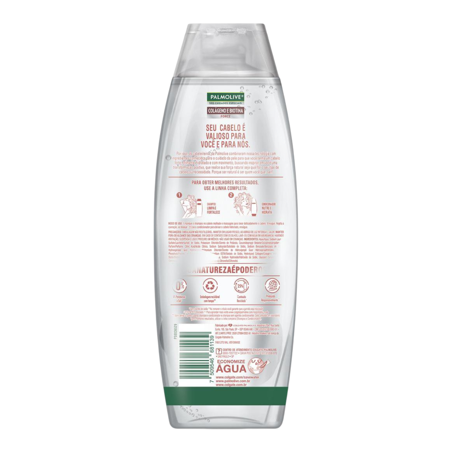 Shampoo Col&aacute;geno e Biotina Palmolive SOS Cuidados Especiais Force Frasco 350ml