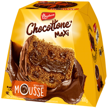 Chocottone Bauducco Maxi Chocolate com Recheio Mousse Cobertura Chocolate 500g