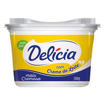 Margarina com Creme de Leite sem Sal Delícia Pote 500g