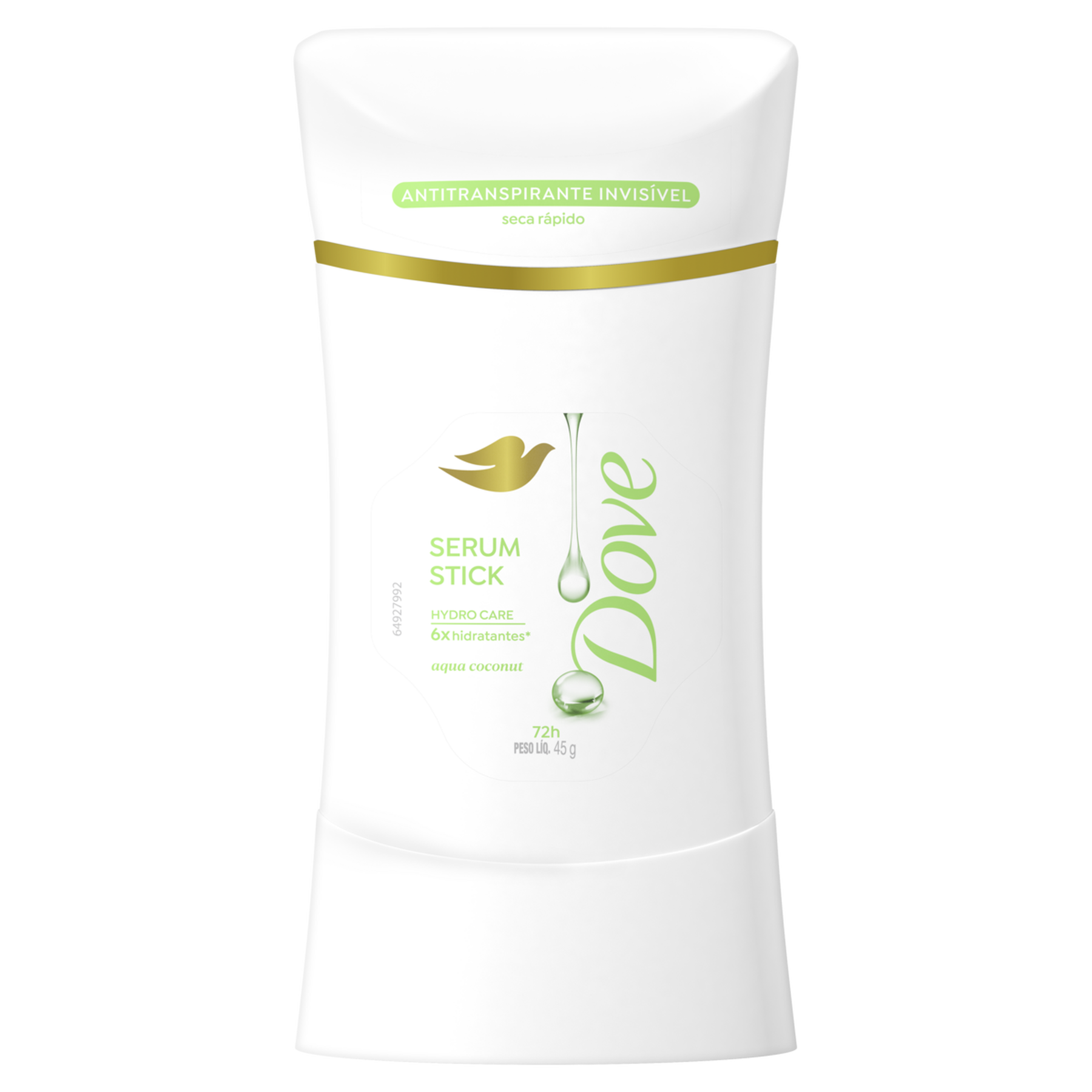 Desodorante Antitranspirante Dove Stick Invis&iacute;vel Aqua Coconut S&eacute;rum 45g