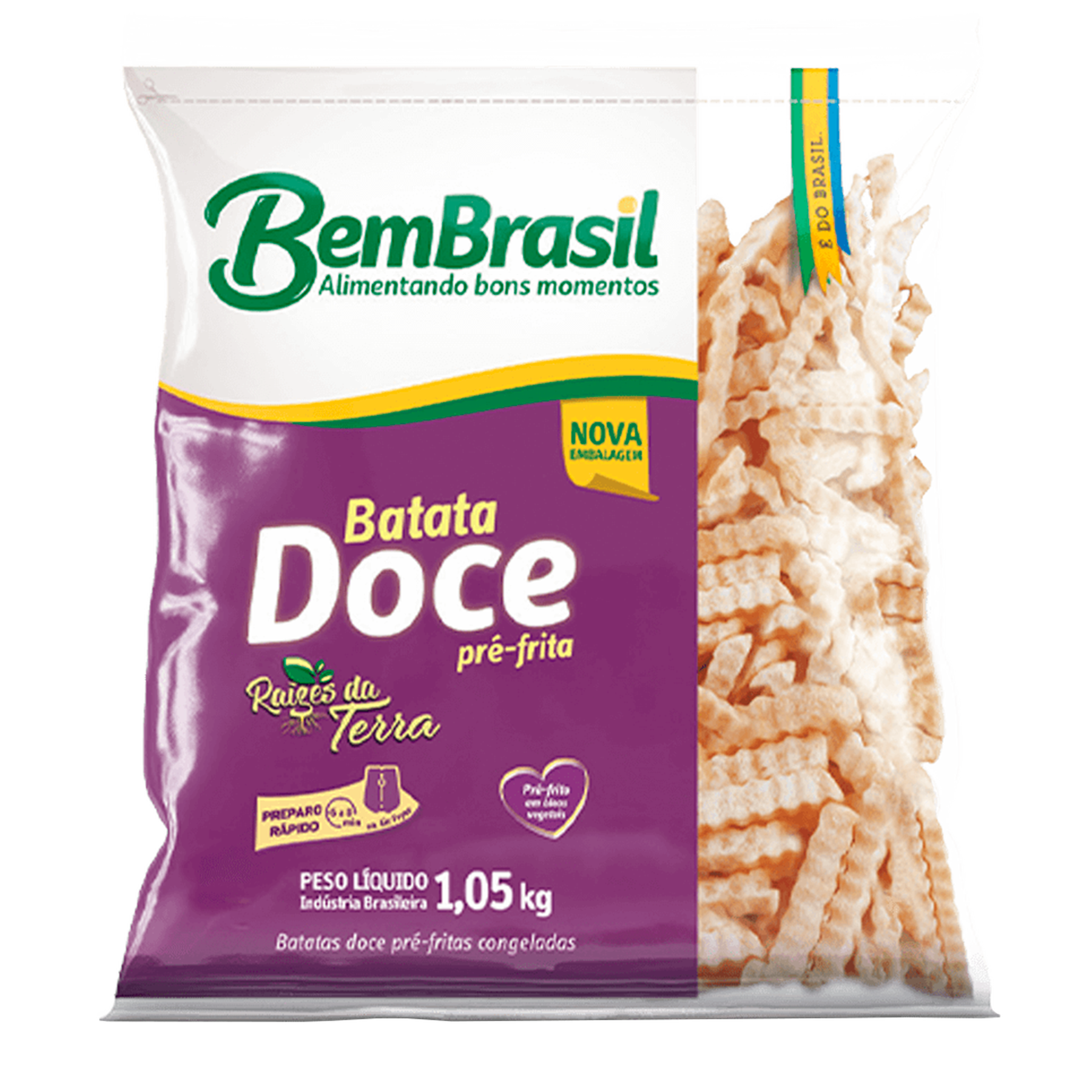 Batata-Doce Pré-Frita Congelada Bem Brasil Pacote 1.05kg