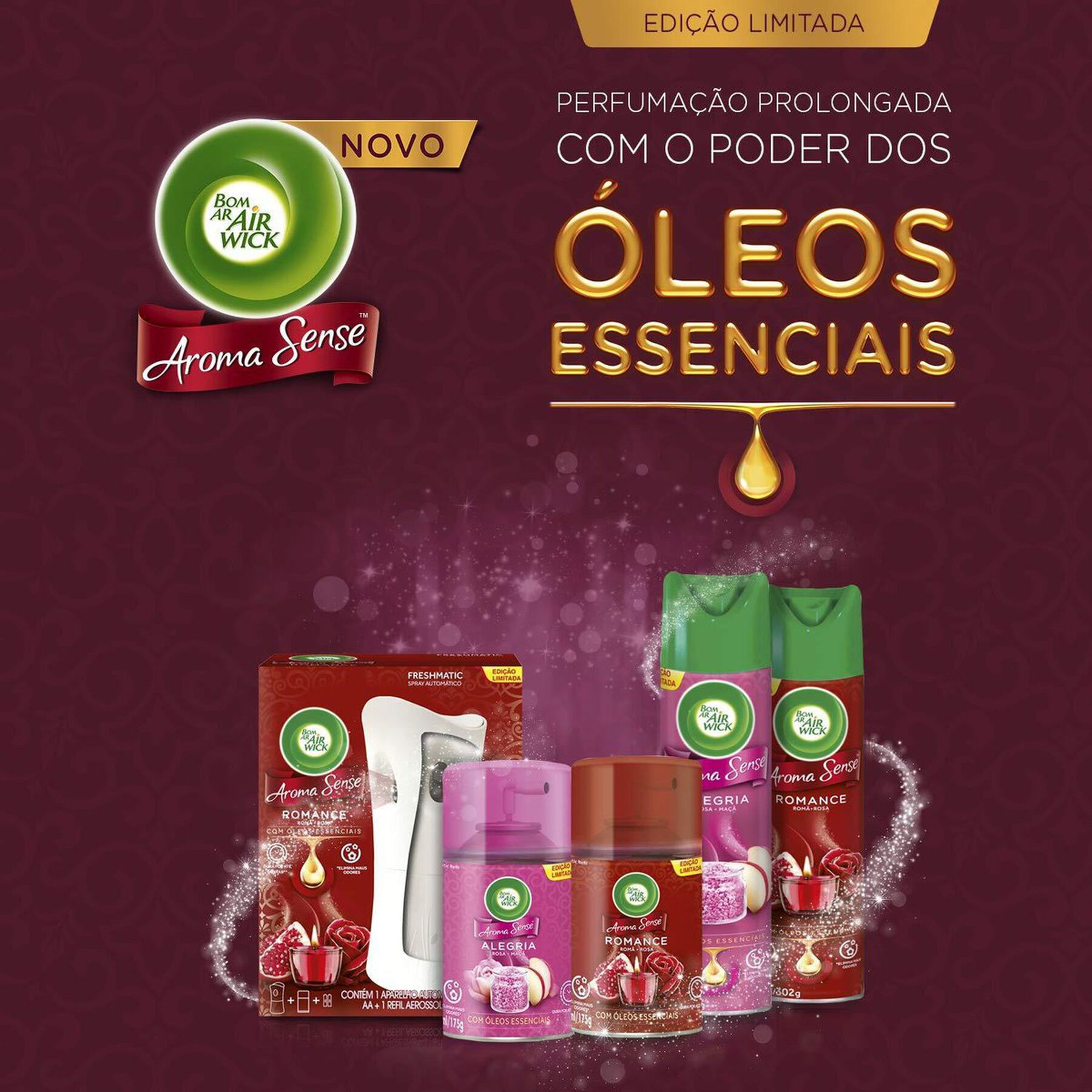 Neutralizador de Odores Alegria Air Wick Bom Ar Aroma Sense Frasco 360ml