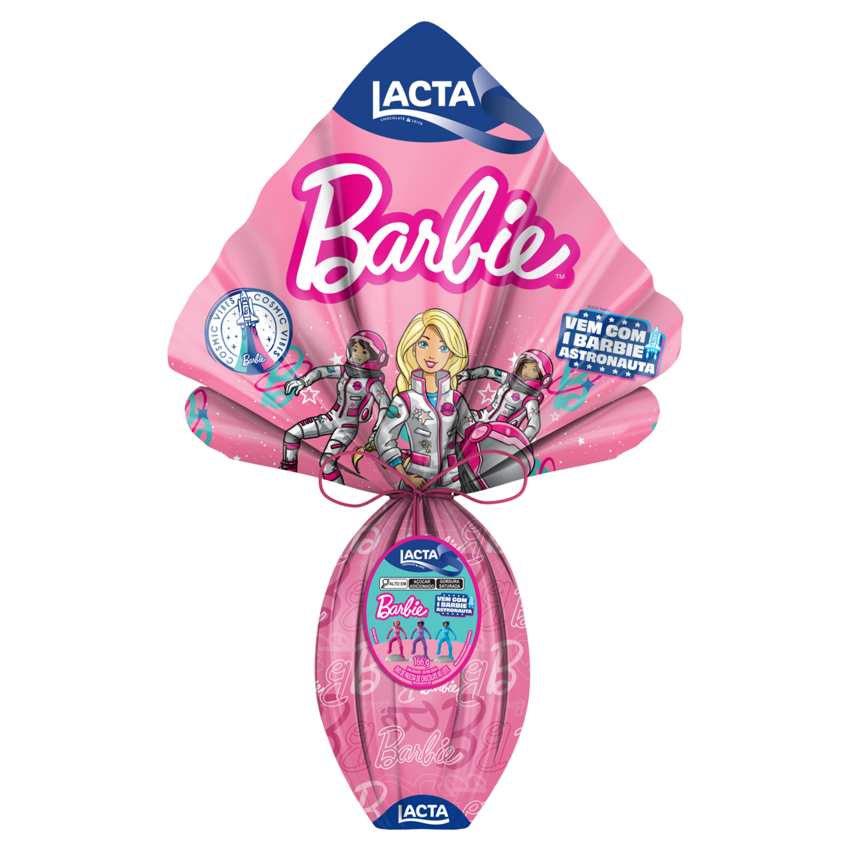 Ovo de P&aacute;scoa ao Leite Barbie Lacta 166g - Vem com 1 Barbie Astronauta