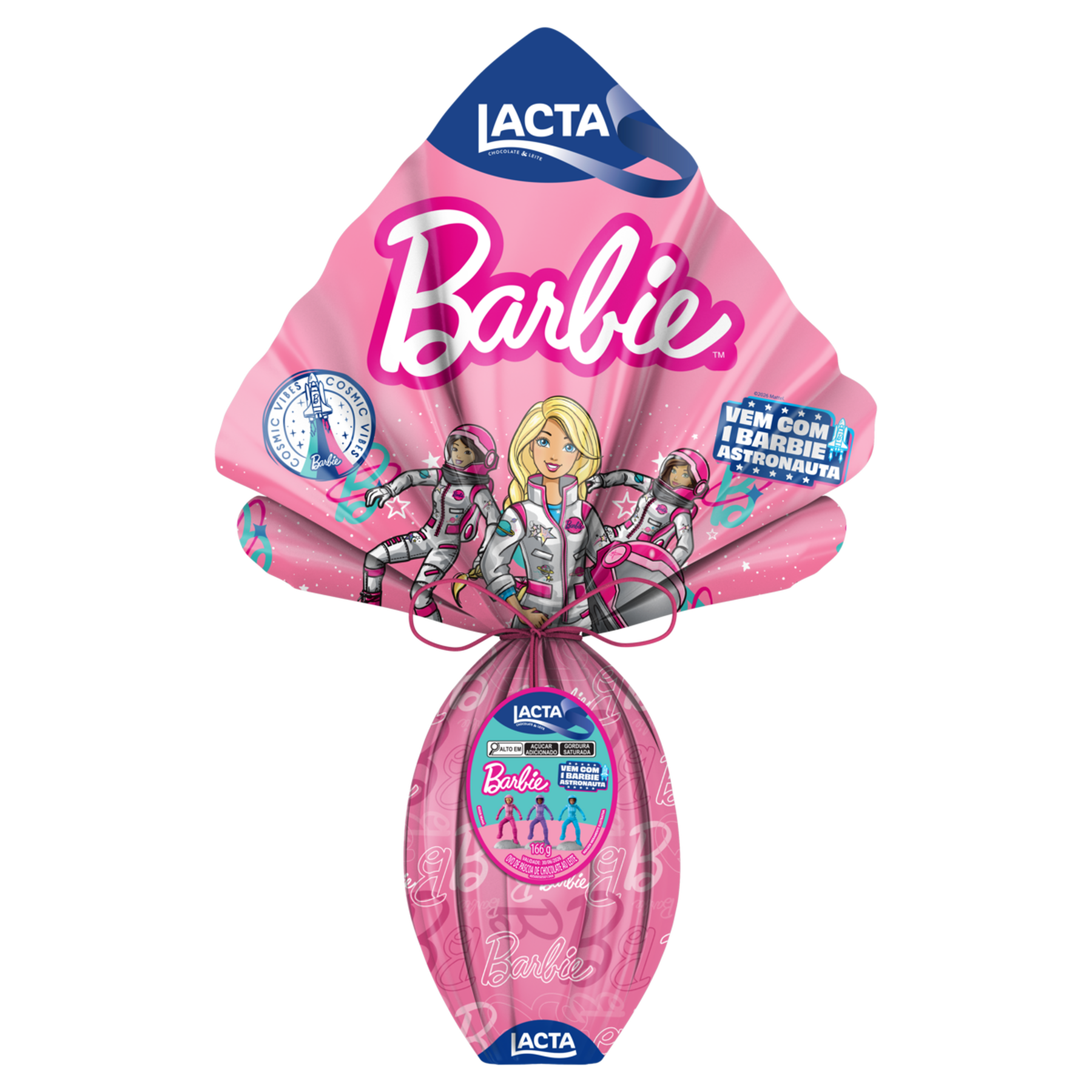 Ovo de P&aacute;scoa ao Leite Barbie Lacta 166g - Vem com 1 Barbie Astronauta