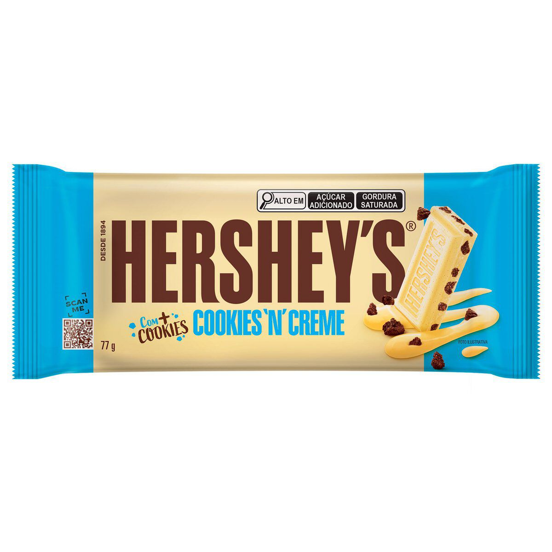 Chocolate Branco Cookies 'N' Creme Hershey's Pacote 77g&nbsp;