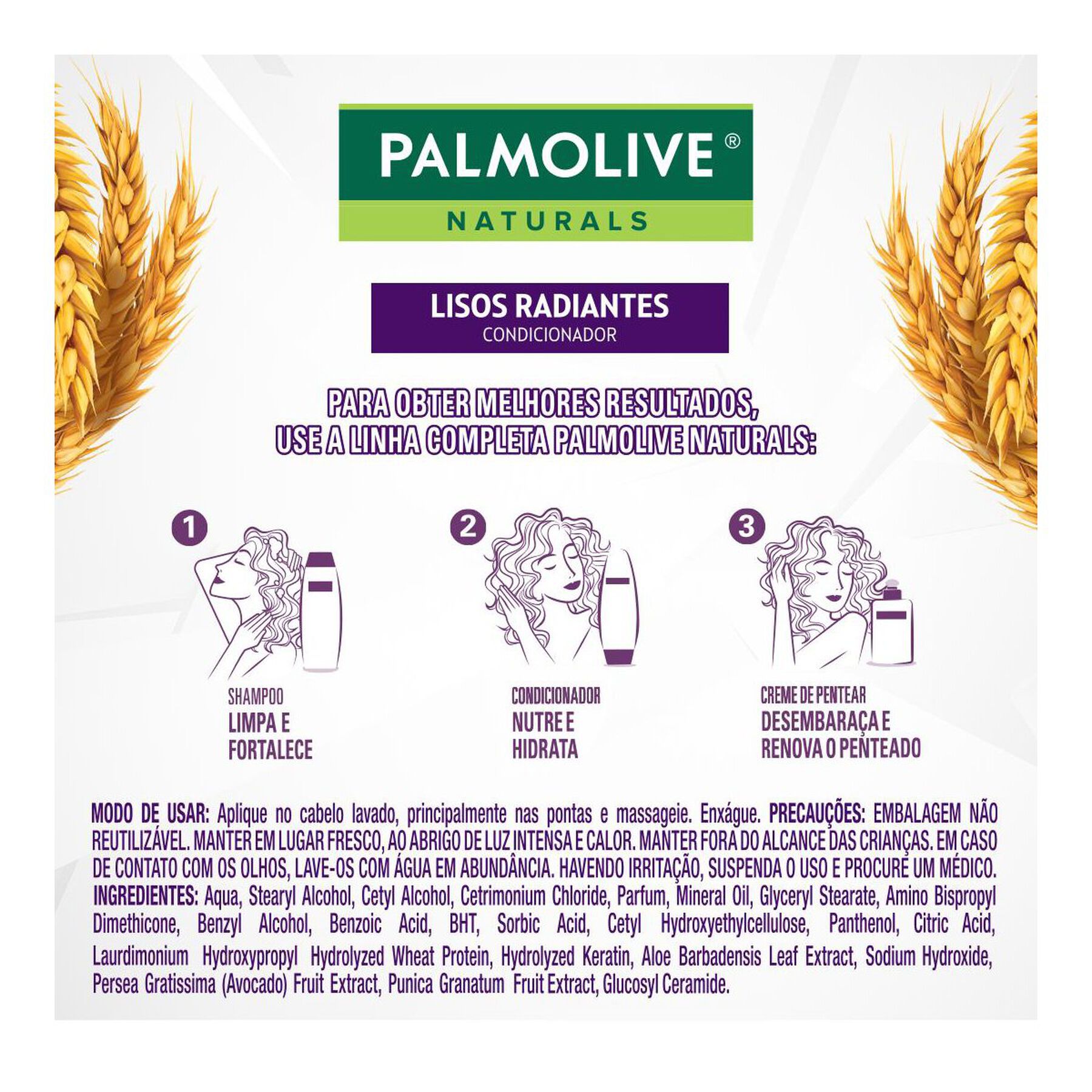 Kit 2 Shampoos + 1 Condicionador Nutri-Liss Palmolive Naturals 350ml Cada