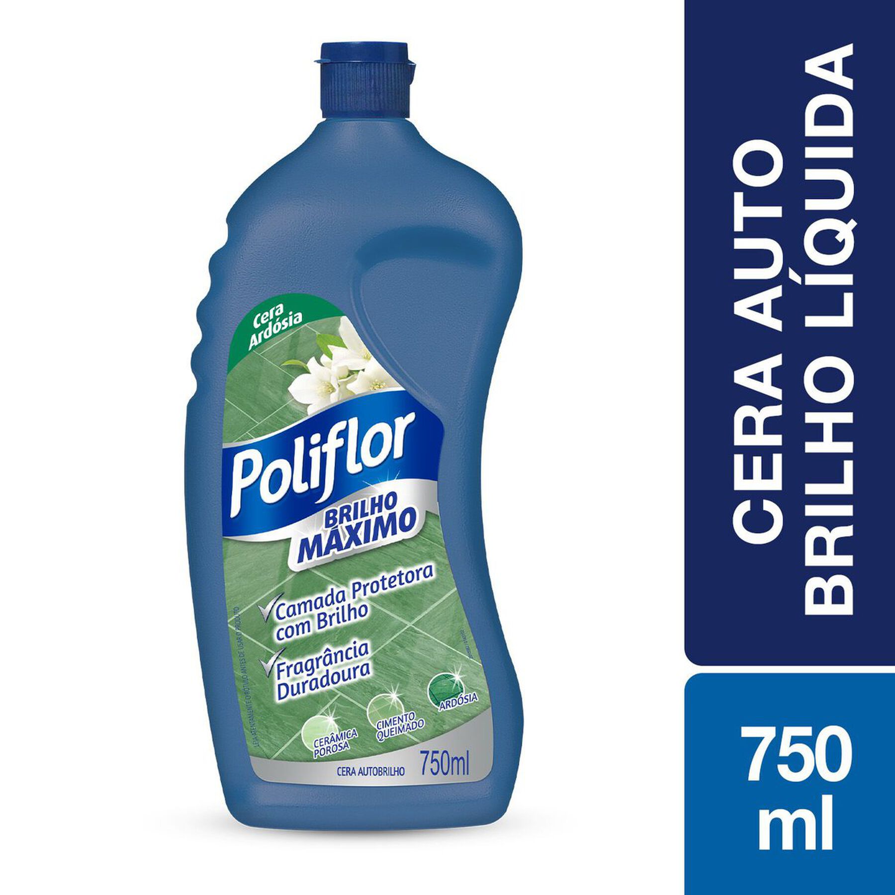 Cera Líquida Autobrilho Ardósia Poliflor Brilho Máximo Squeeze 750ml