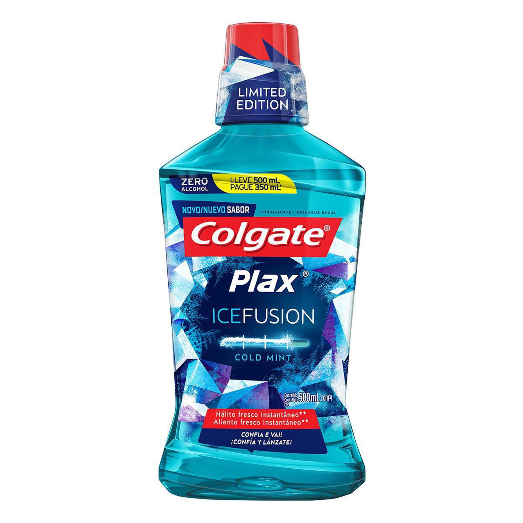 Enxaguante Bucal Plax Ice Fusion Colgate Frasco 500ml - Embalagem Leve 500ml Pague 350ml&nbsp;