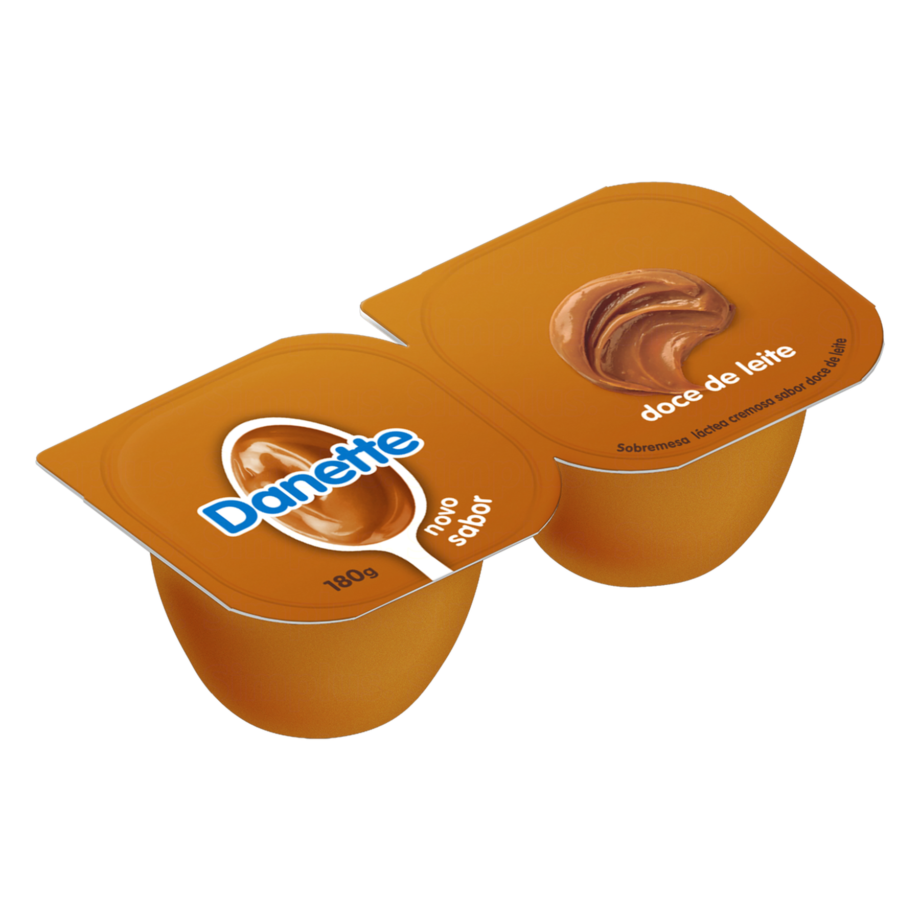 Sobremesa L&aacute;ctea Doce de Leite Danette Bandeja 180g 2 Unidades