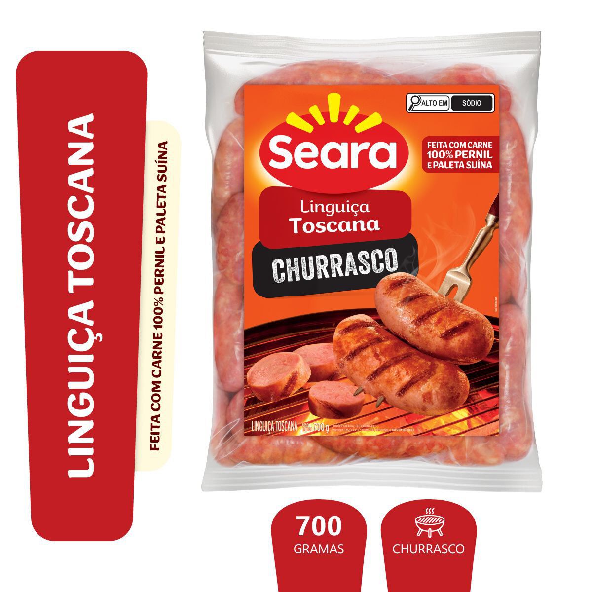 Lingui&ccedil;a Toscana Churrasco Seara 700g&nbsp;
