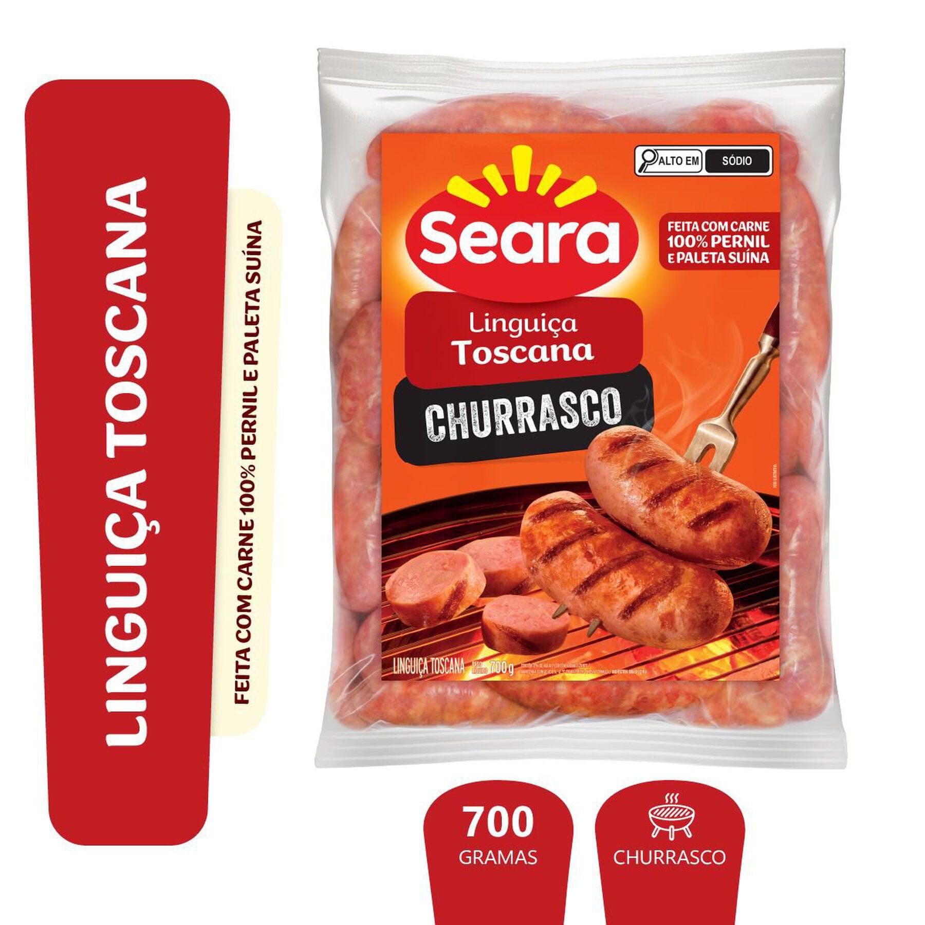 Lingui&ccedil;a Toscana Churrasco Seara 700g&nbsp;