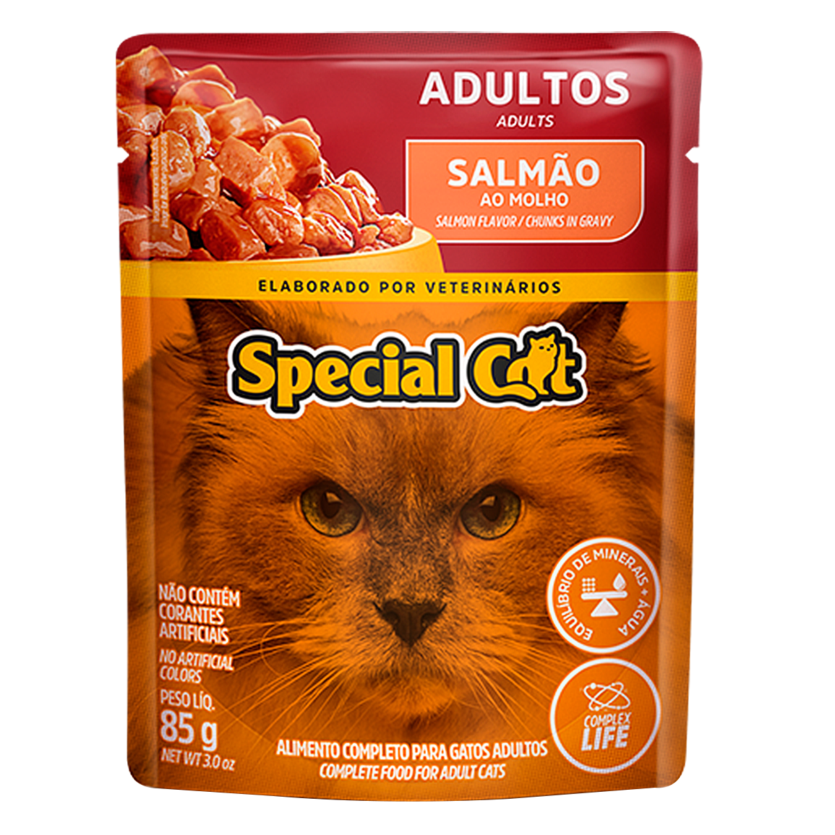 Alimento para Gatos Adultos Salm&atilde;o ao Molho Special Cat Sach&ecirc; 85g