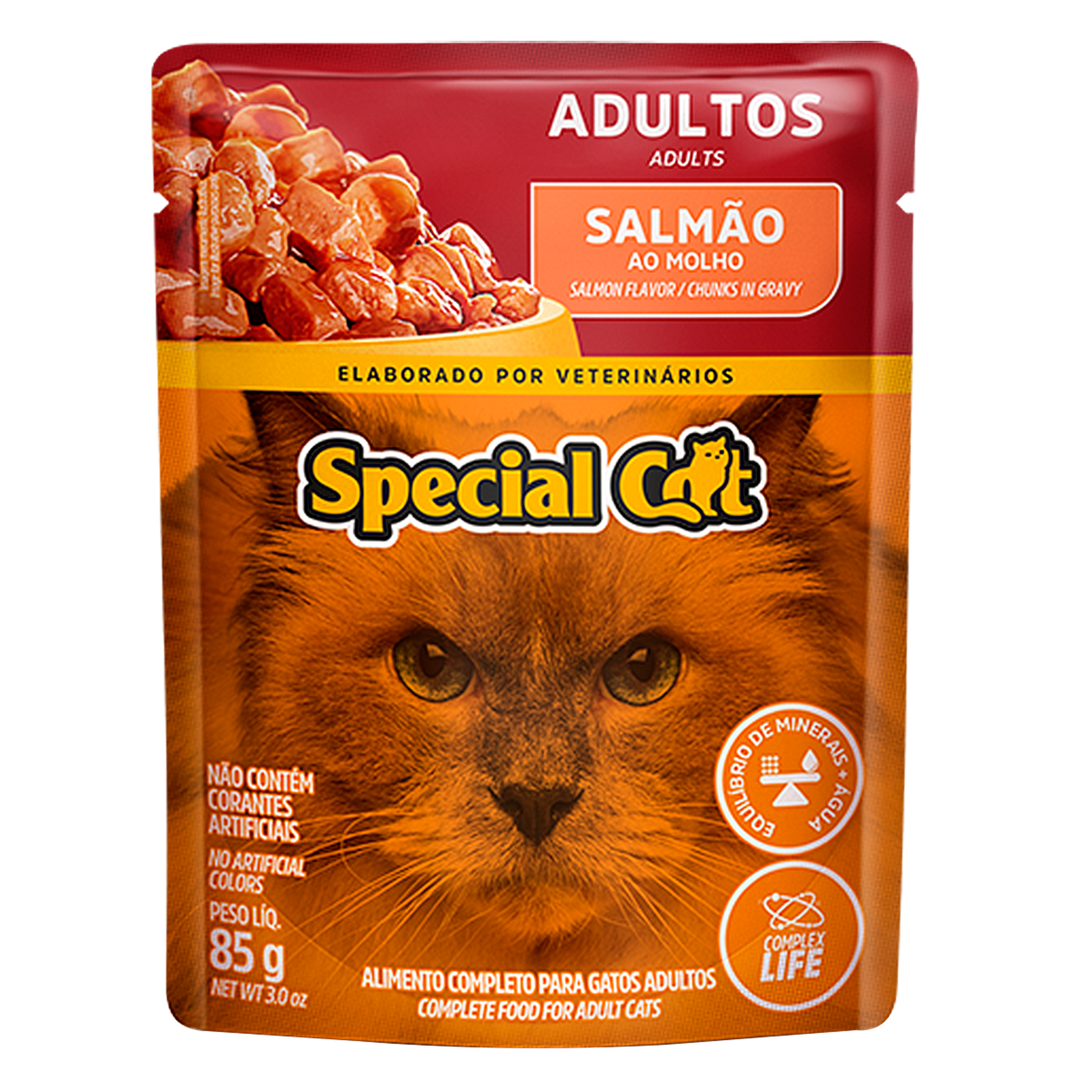Alimento para Gatos Adultos Salm&atilde;o ao Molho Special Cat Sach&ecirc; 85g
