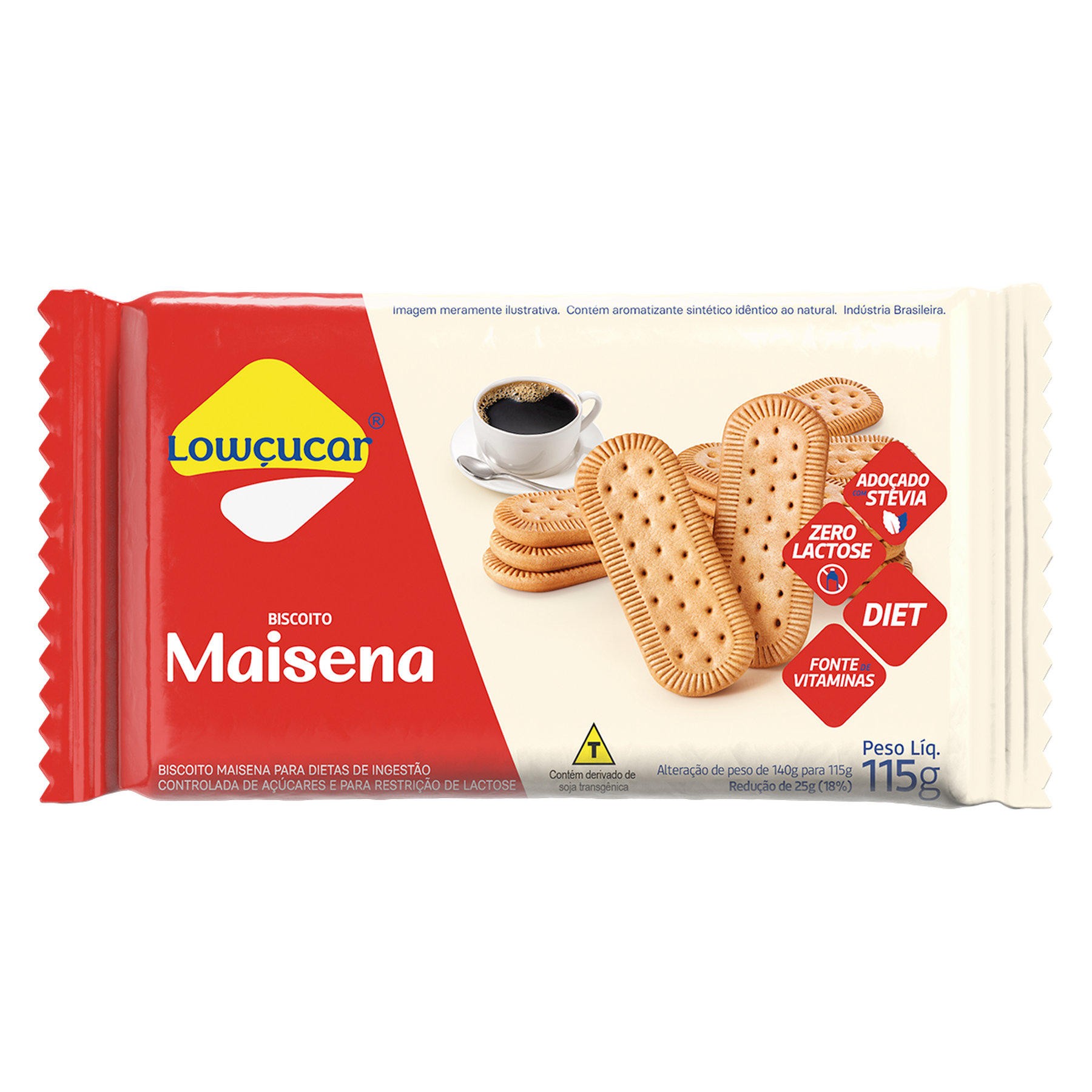 Biscoito Maisena Zero Lactose Lowçucar Pacote 115g