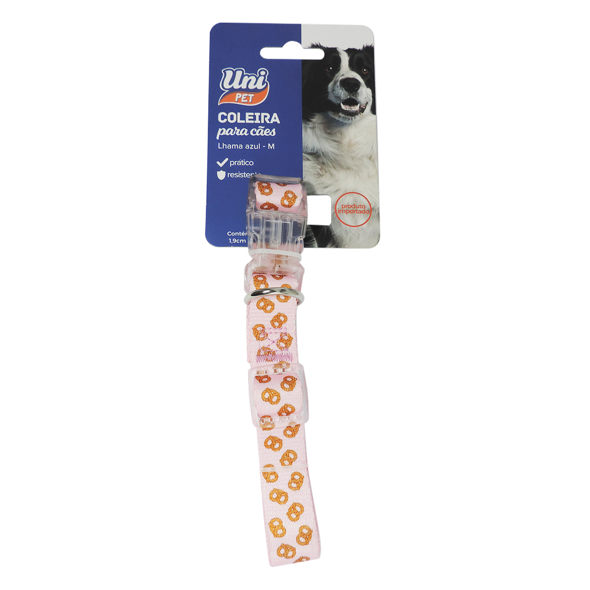 Guia para C&atilde;es Pretzel Rosa Uni Pet Tam. M 1,9x120cm
