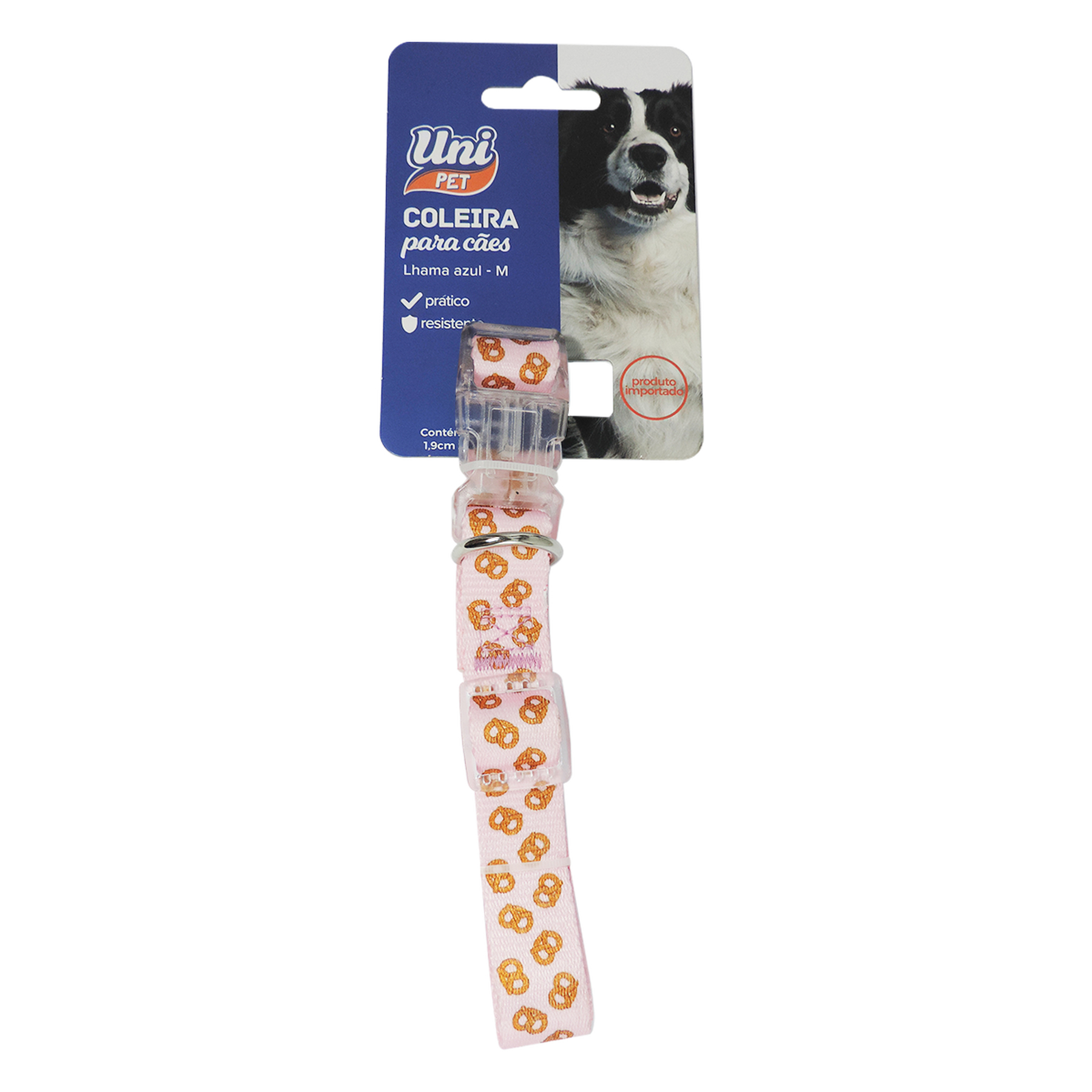 Guia para C&atilde;es Pretzel Rosa Uni Pet Tam. M 1,9x120cm