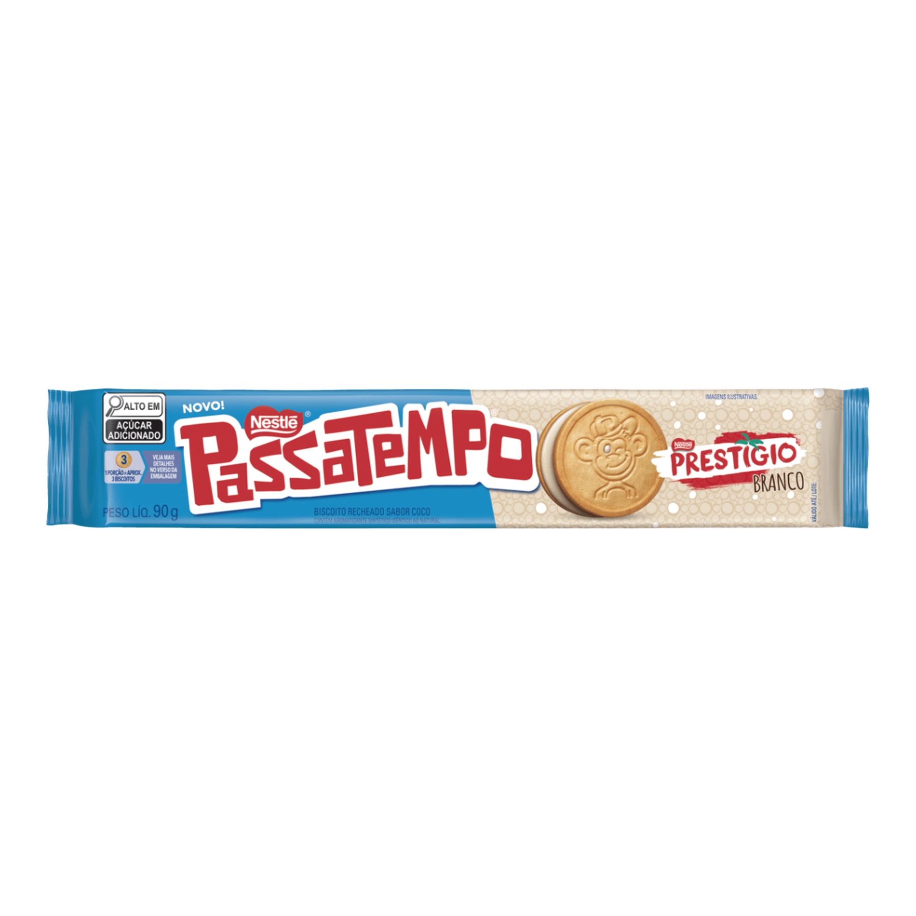 Biscoito Prest&iacute;gio Branco Passatempo Pacote 90g