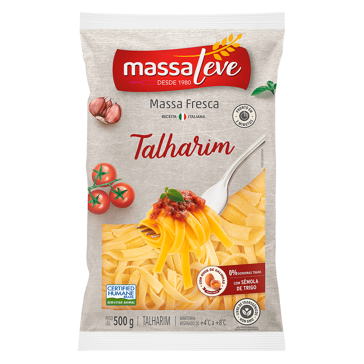 Massa Fresca Talharim Massa Leve 500g