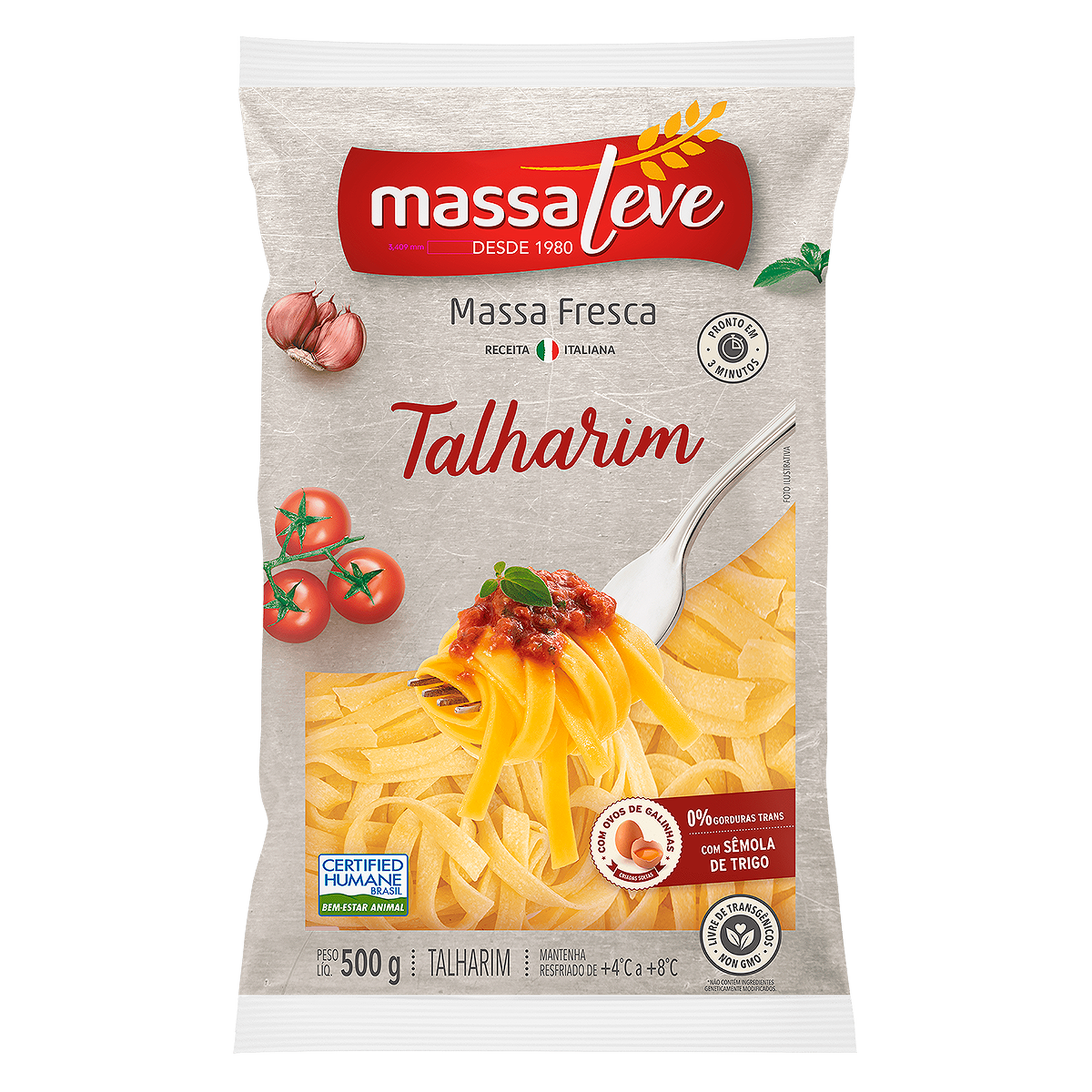 Massa Fresca Talharim Massa Leve 500g