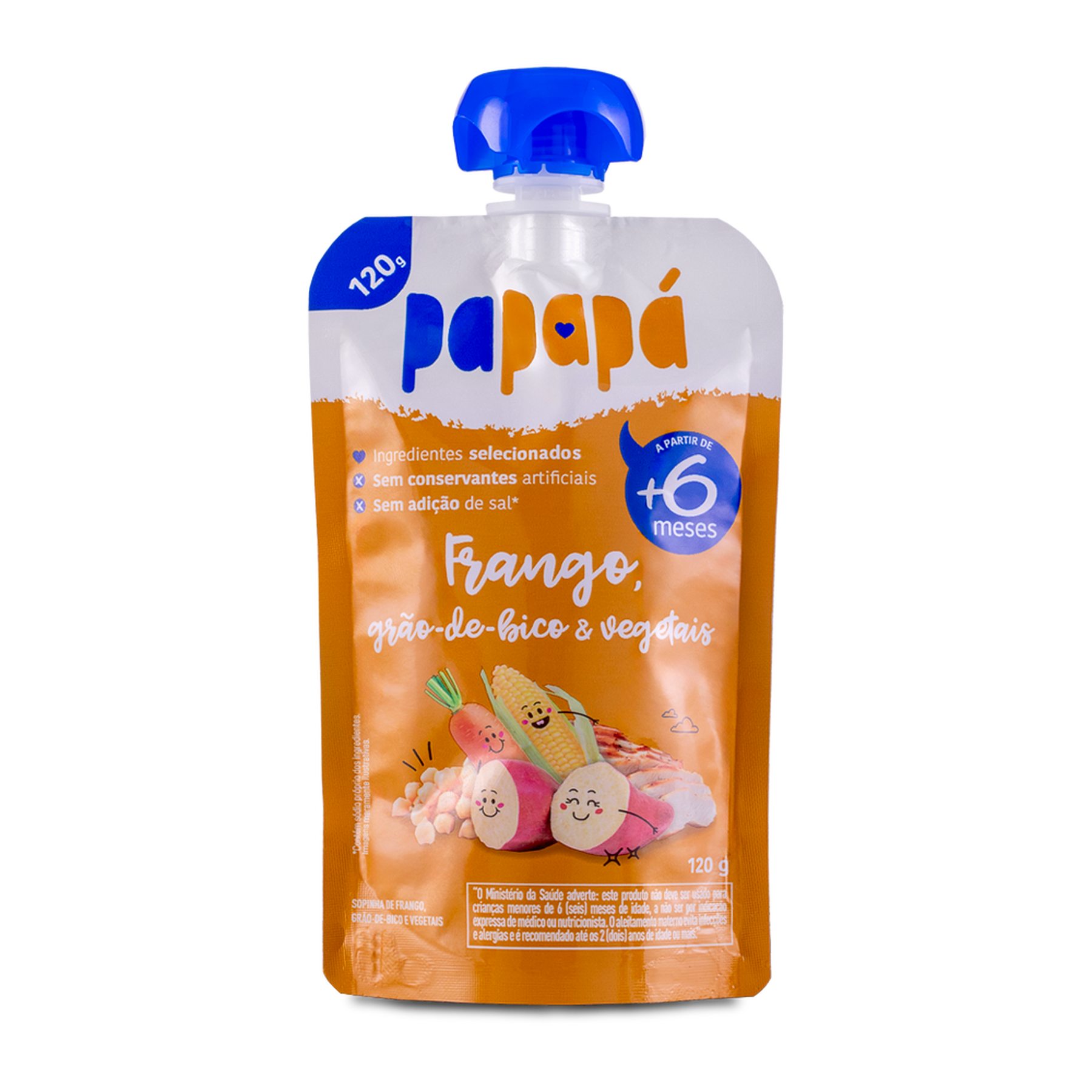 Sopinha Frango, Grão-de-Bico e Vegetais Papapá Squeeze 120g