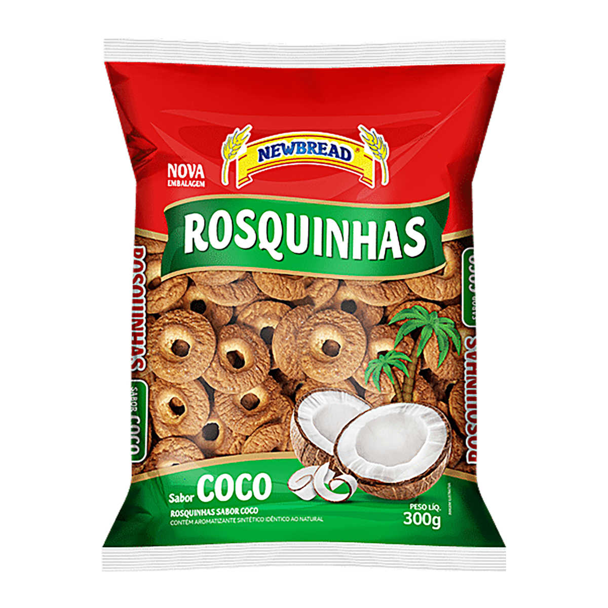 Biscoito Rosquinha de Coco&nbsp;Newbread 300g