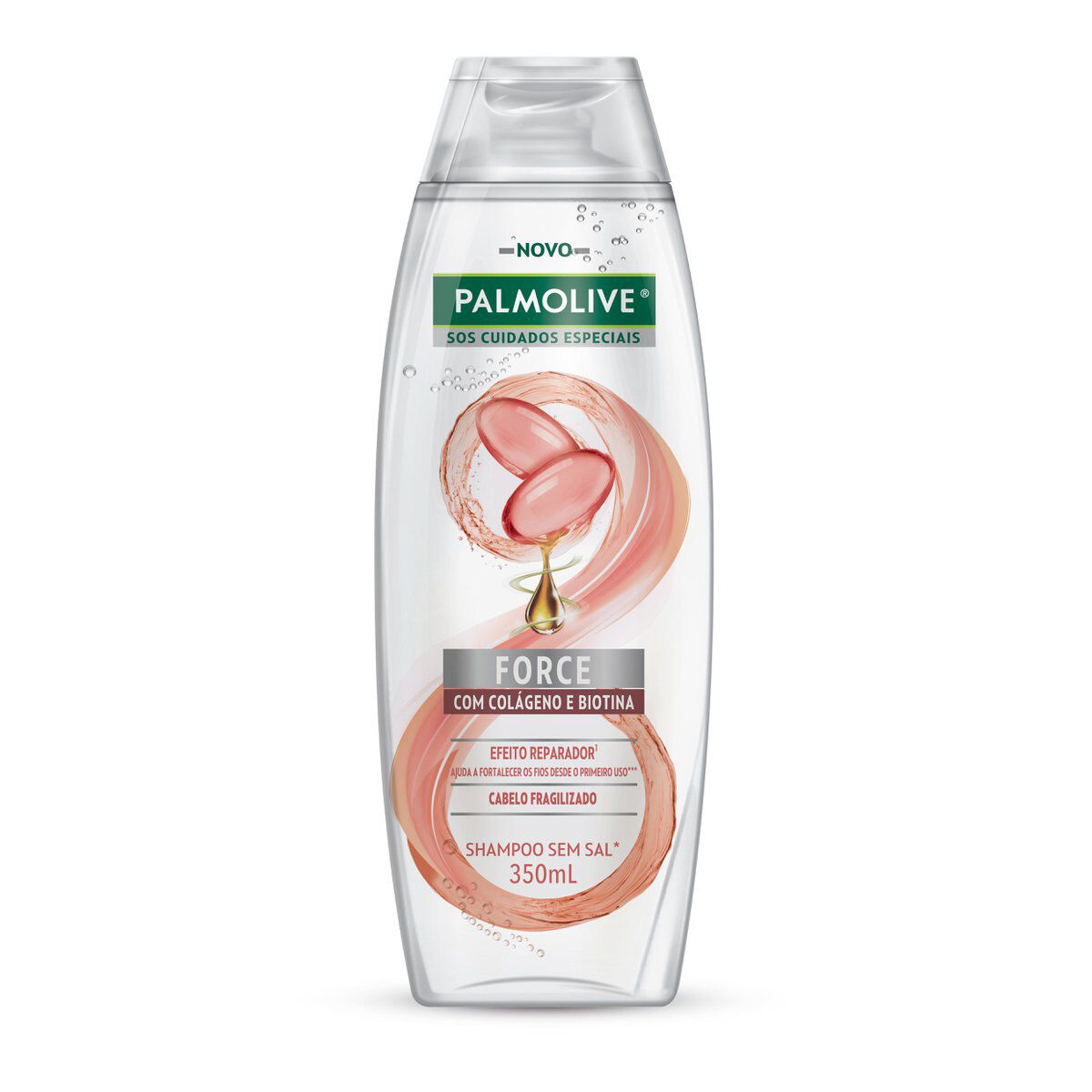 Shampoo Force com Col&aacute;geno e Biotina SOS Cuidados Especiais Palmolive Frasco 350ml