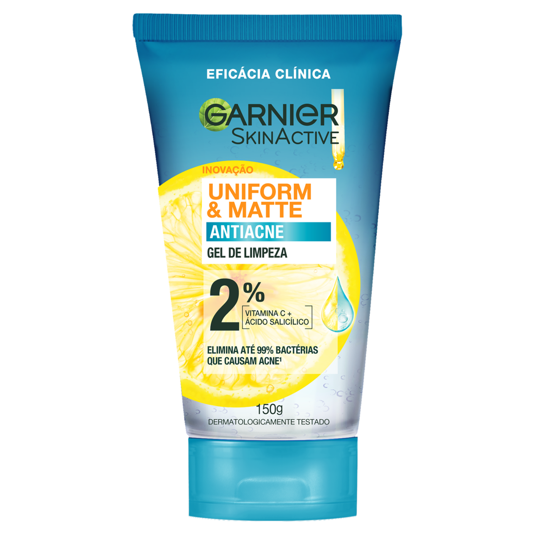 Gel de Limpeza Facial Antiacne Uniform e Matte SkinActive Garnier Bisnaga 150g