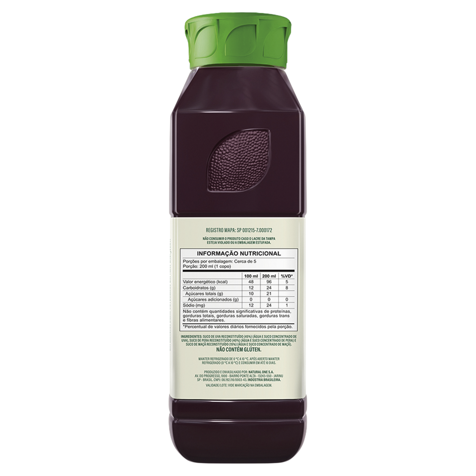 Suco Misto Uva, Pera e Ma&ccedil;&atilde; The Natural One Refrigerado Garrafa 900ml