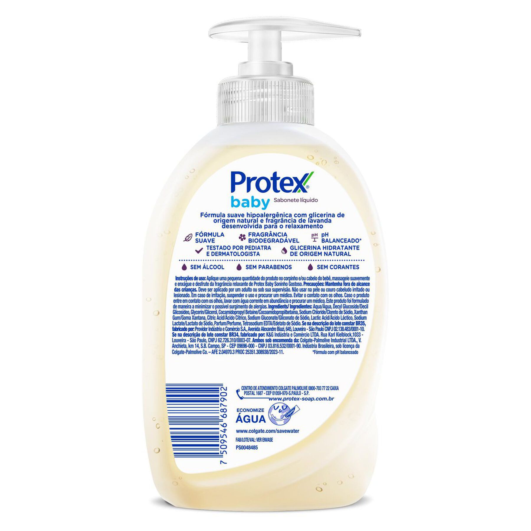 Sabonete Líquido da Cabeça aos Pés Lavanda Protex Baby Frasco 200ml