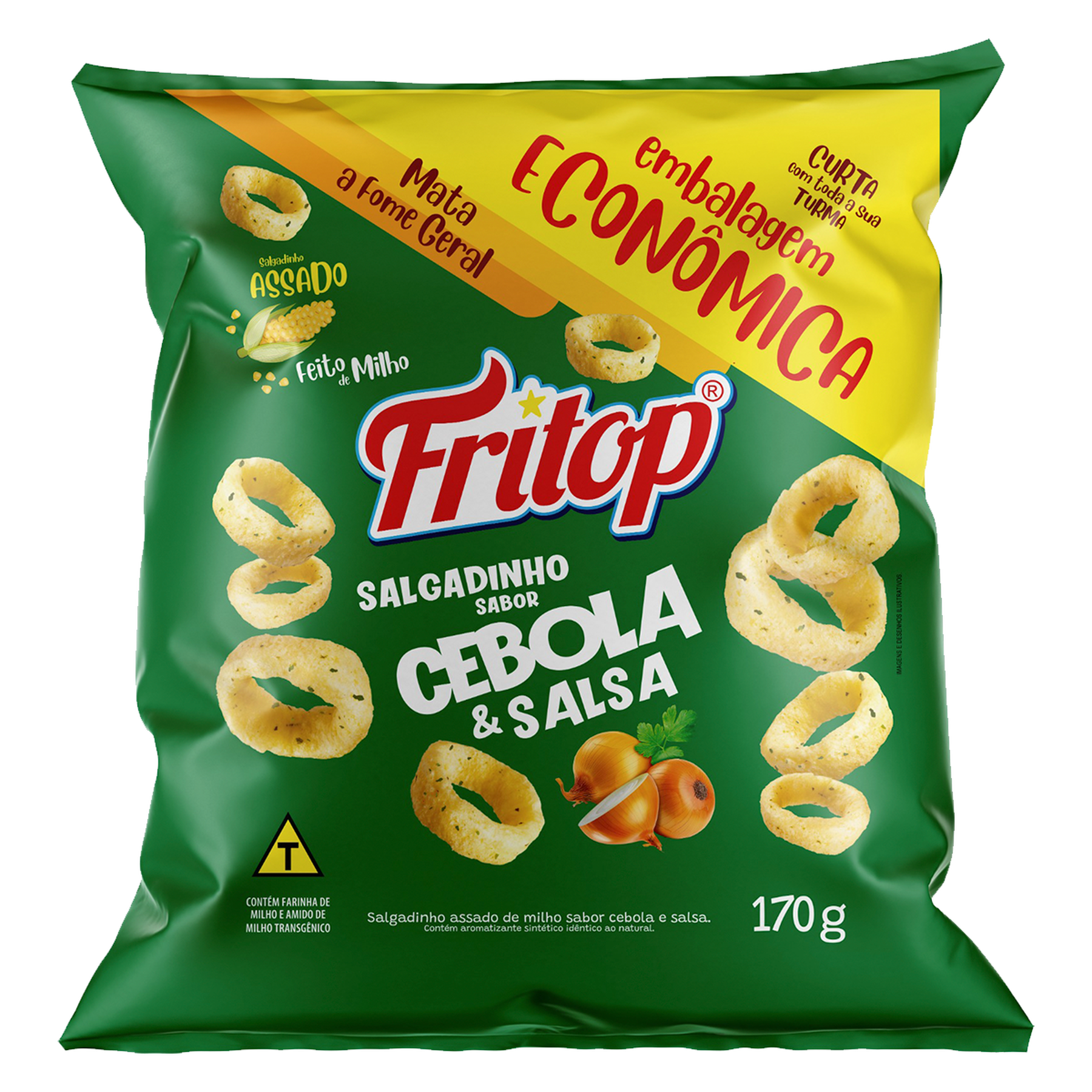 Salgadinho de Milho Cebola e Salsa Fritop Pacote 170g