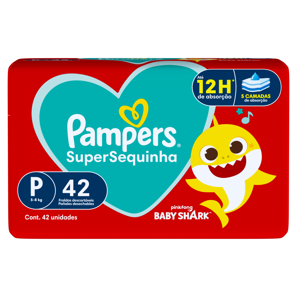 Fralda Descart&aacute;vel Infantil Pampers SuperSequinha P Pacote C/42 Unidades