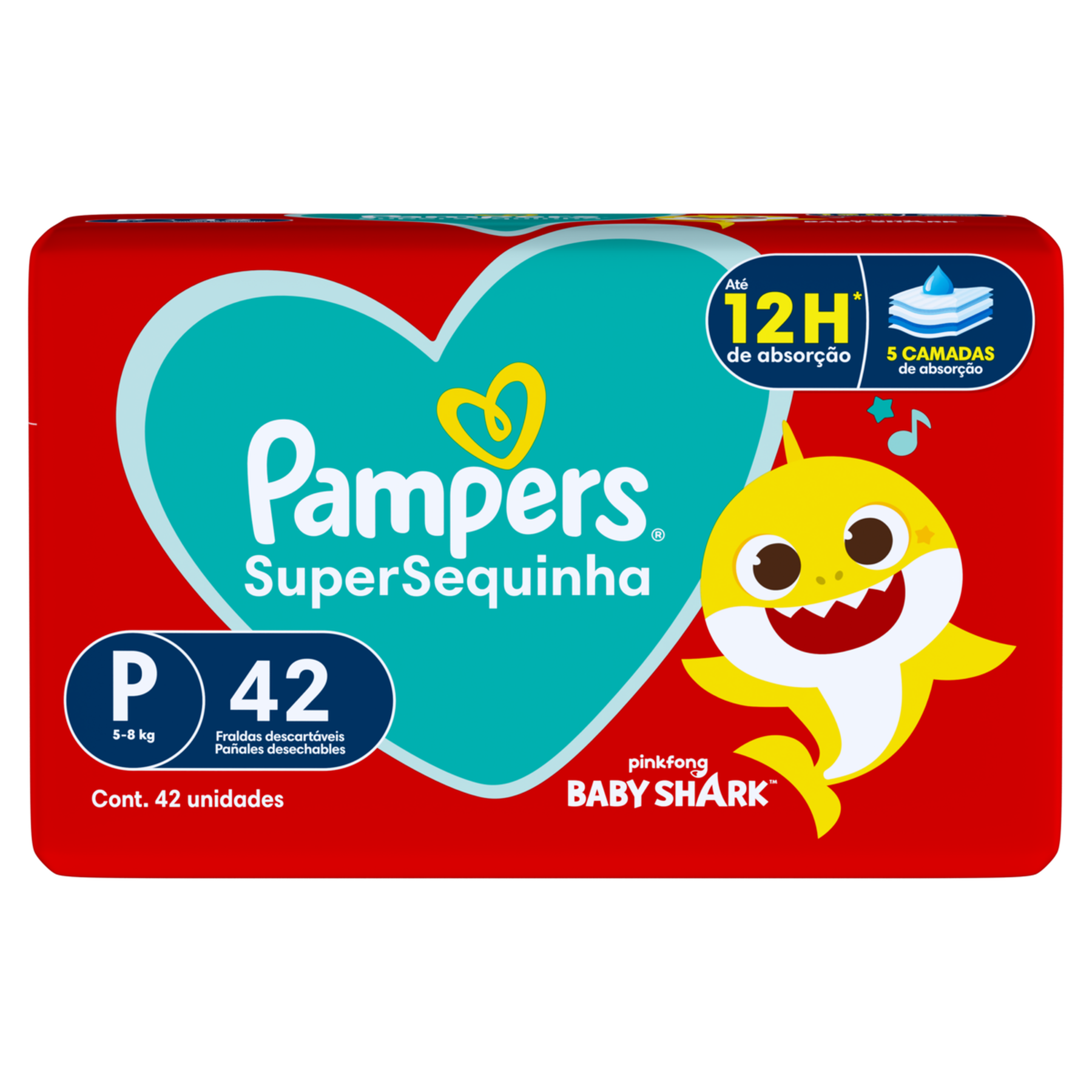 Fralda Descartável Infantil Pampers SuperSequinha P Pacote C/42 Unidades