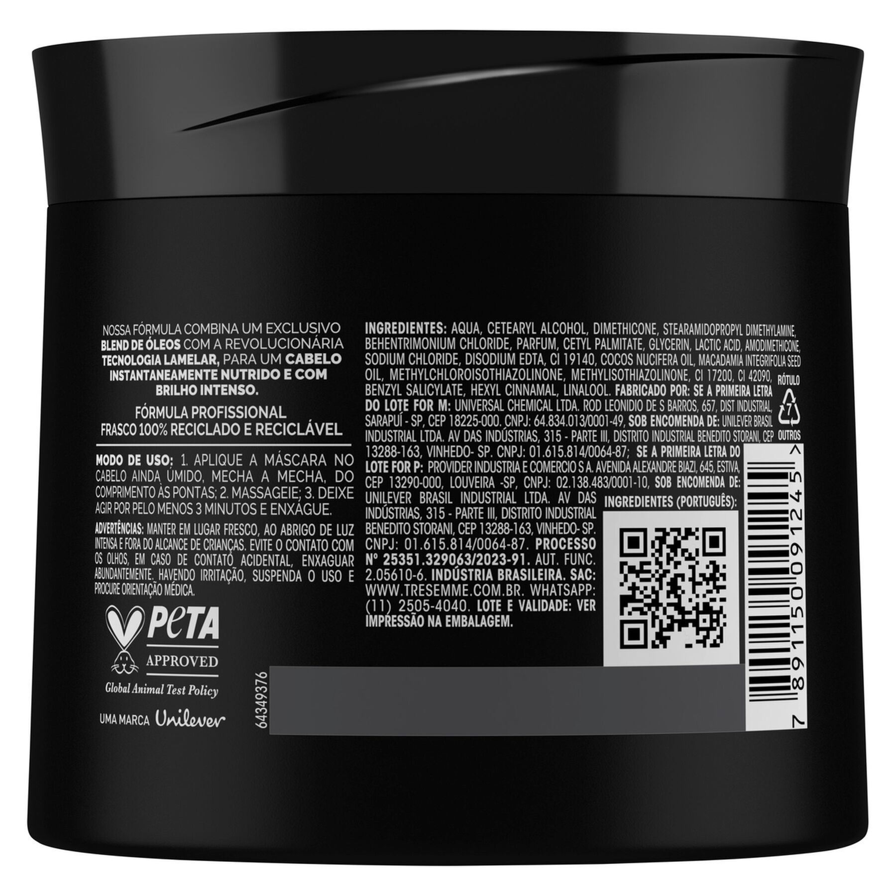 Máscara de Tratamento Profissional Brilho Lamelar Tresemmé Pote 400g