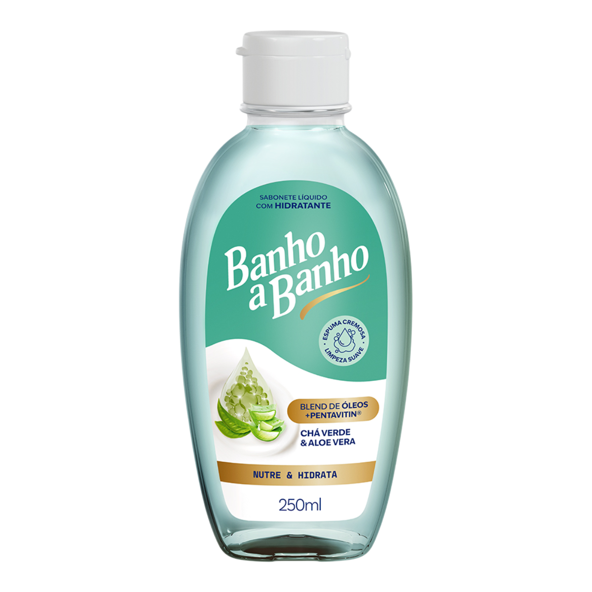 Sabonete L&iacute;quido Hidratante Ch&aacute; Verde e Aloe Vera Banho a Banho Frasco 250ml