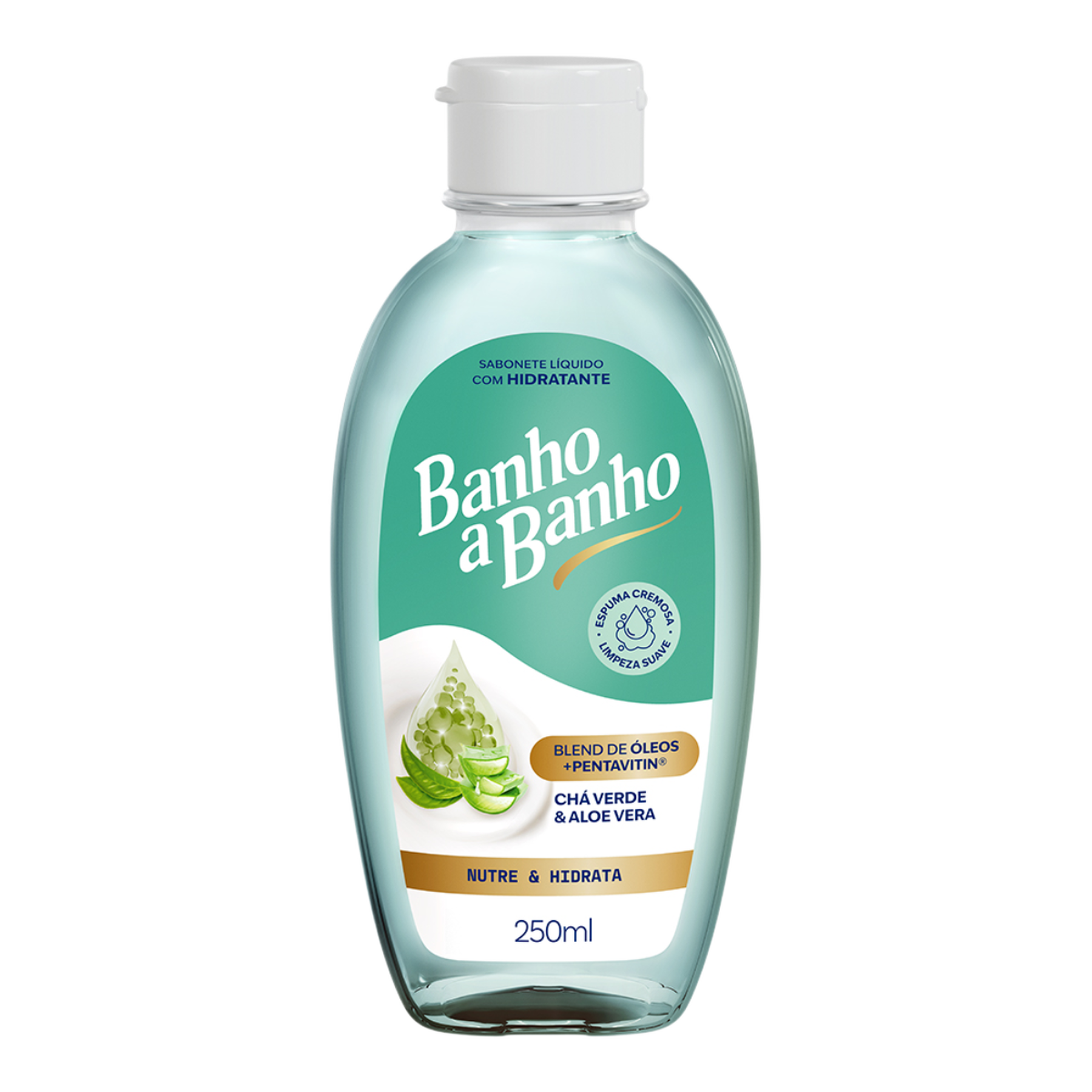 Sabonete L&iacute;quido Hidratante Ch&aacute; Verde e Aloe Vera Banho a Banho Frasco 250ml