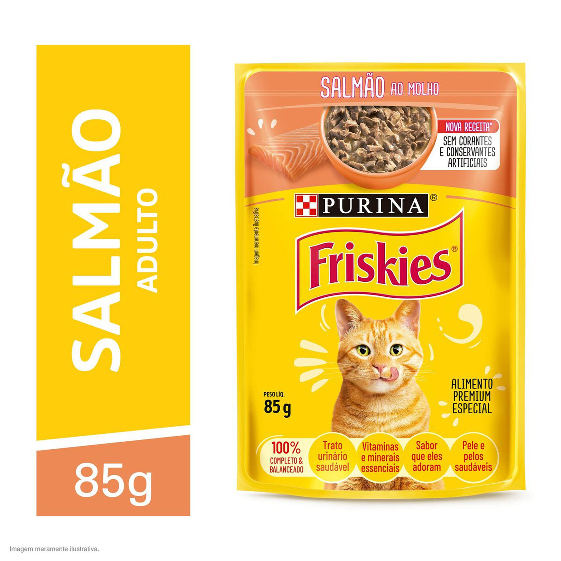Alimento para Gatos Salmão ao Molho Purina Friskies Sachê 85g