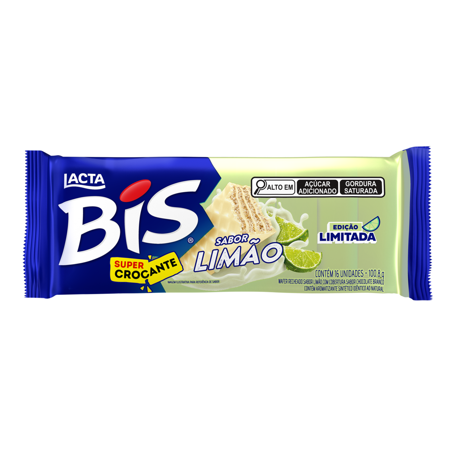 Wafer Bis Lim&atilde;o Lacta Pacote 100,8g&nbsp;