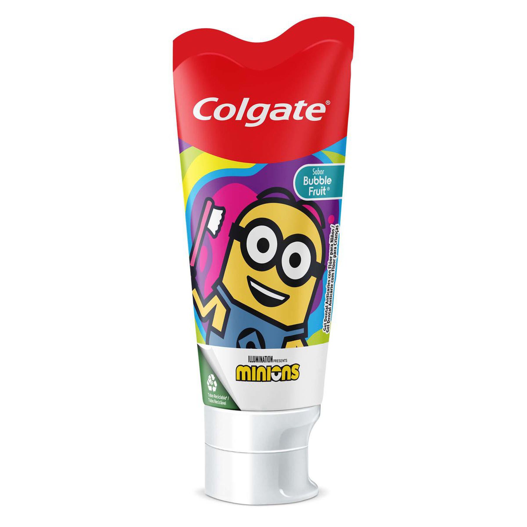 Gel Dental Infantil com Flúor Bubble Fruit Minions Colgate Smiles Bisnaga 100g