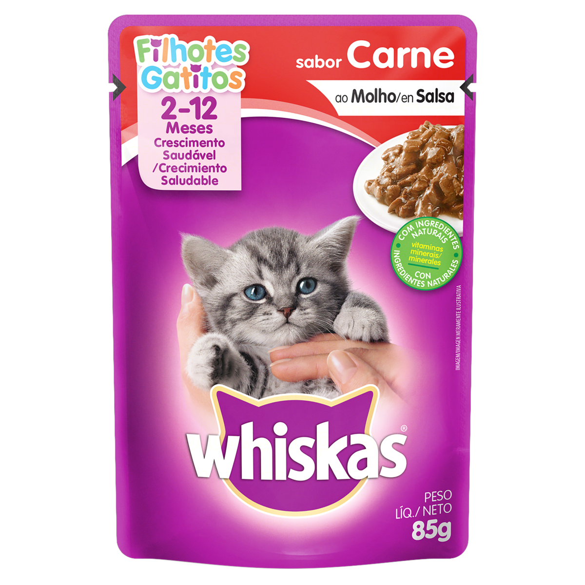 Alimento para Gatos Filhotes Carne Jelly Whiskas Sach&ecirc; 85g