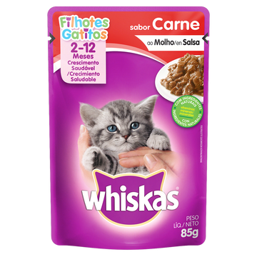 Alimento para Gatos Filhotes Carne Jelly Whiskas Sachê 85g